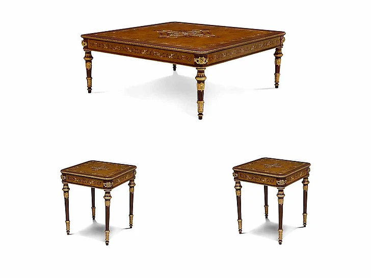 Maitland-Smith Finneas 3pc Occasional Set in Gold