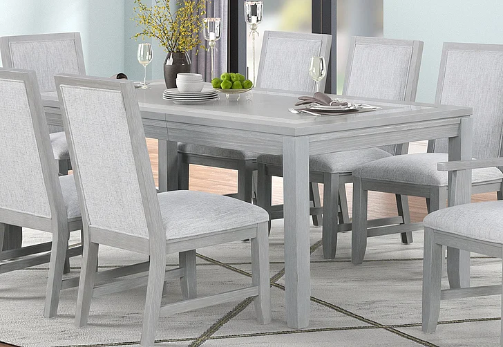 New Classic Fiona Rectangle Dining Table in Mist Gray D2442-10 PROMO