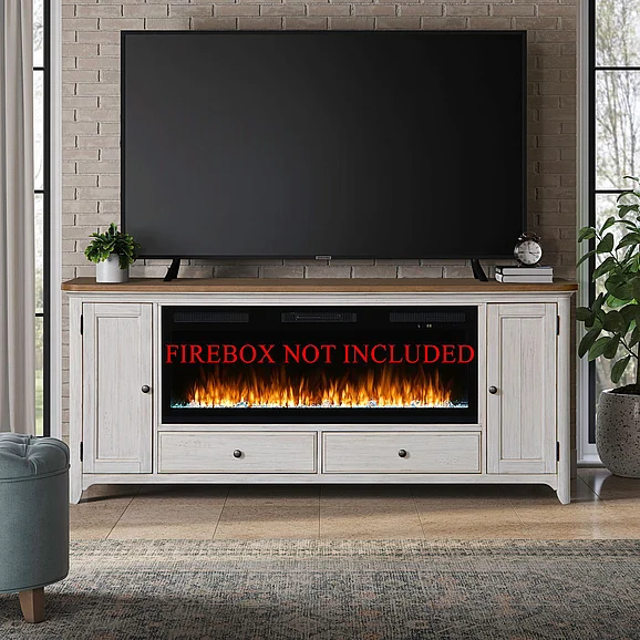 Liberty Furniture 80 Inch Fireplace TV Console in Multiple Finishes FIRE-652-TV80FT