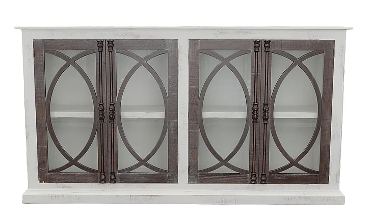 Split Nickel Fish Door Console w/ Mirror MIC-177-FCM | COM50M