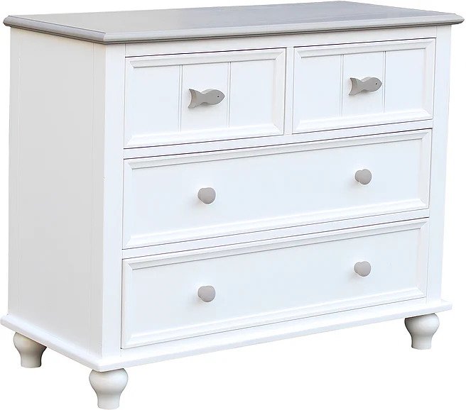 Cottage Creek Fishtails Split Chest in White/Gray 2743-9796