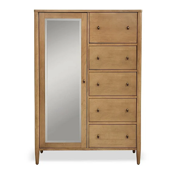 Finn & Louise (Lineage) Chatham Mirrored Door Chest in Maple and Midnight FL-B91137