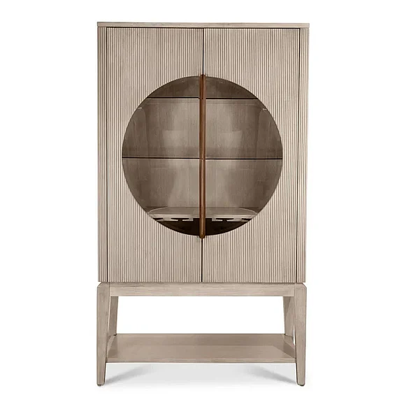 Finn & Louise (Lineage) Manhattan Valley Curio Cabinet in Dusty Rose FL-D97516-LIGHT