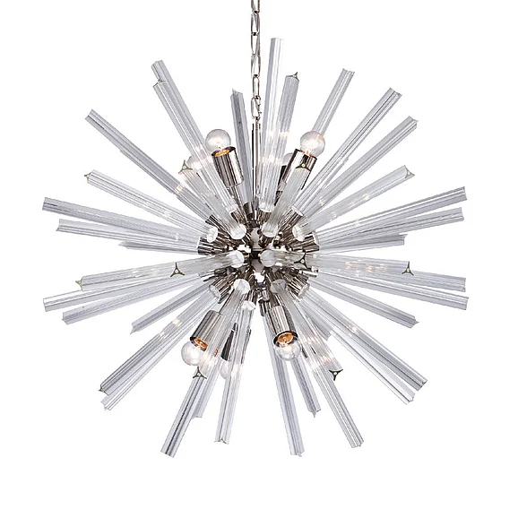 Bethel Clear Glass Spike Chandelier FL33