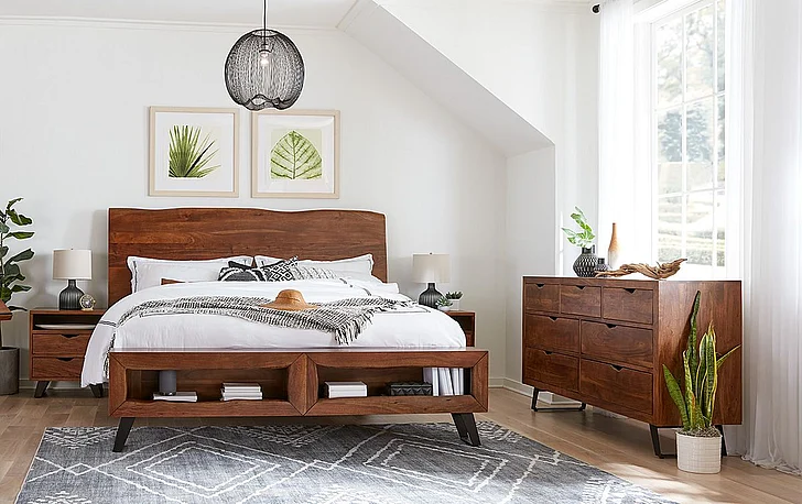 HTD London Loft 2pcs Bedroom Set in Walnut