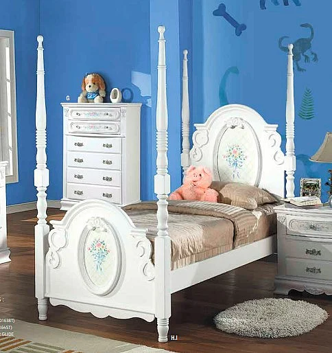 ACME Flora Twin Post Bed in White BD01638T