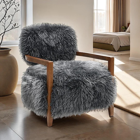 Furniture of America Eramo Accent Chair in Charcoal Gray FM-AC6005DG