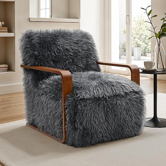 Furniture of America Elardo Accent Chair in Charcoal Gray FM-AC6006DG