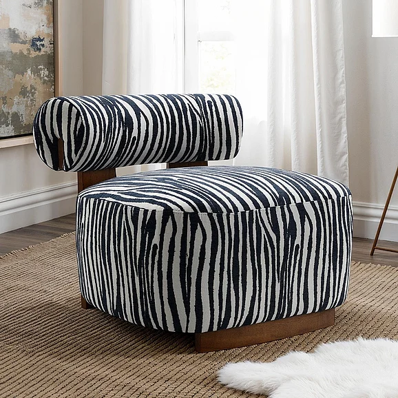 Furniture of America Niobe Accent Chair in Midnight Blue FM-AC6007BL
