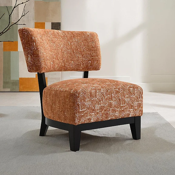 Furniture of America Aveni Accent Chair in Rustic Orange FM-AC6008OR
