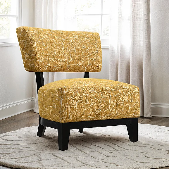 Furniture of America Aveni Accent Chair in Yellow FM-AC6008YL