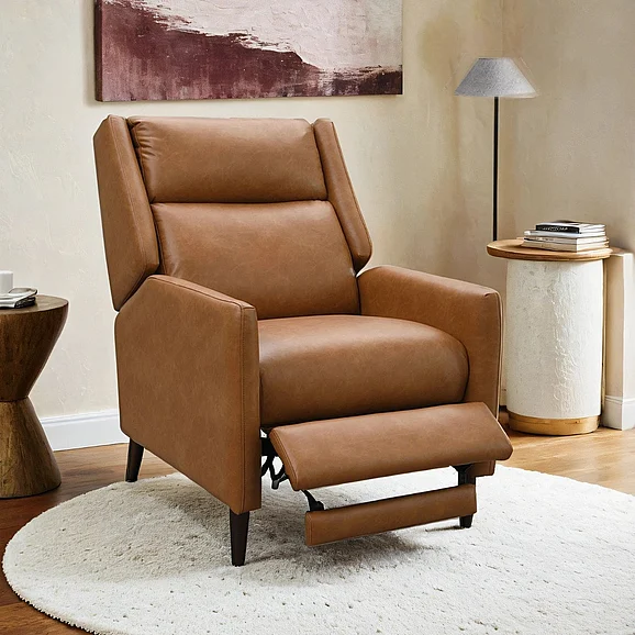 Furniture of America Psyche Pushback Recliner in Brown FM-AC6009BR
