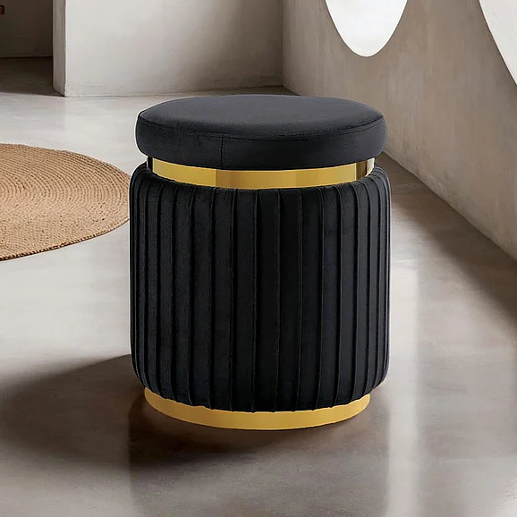 Furniture of America Dottie Stool in Black FM-AC8000BK