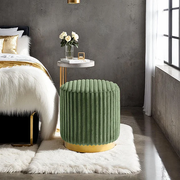 Furniture of America Yolanda Stool in Green FM-AC8001GR