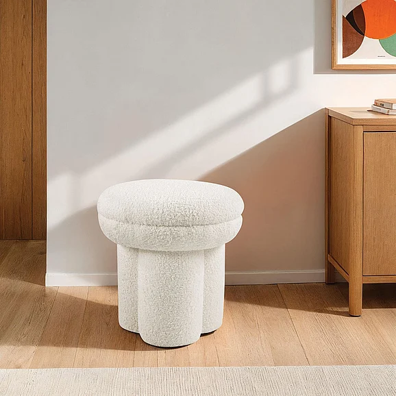 Furniture of America Thisbe Stool in Beige FM-AC8003WH