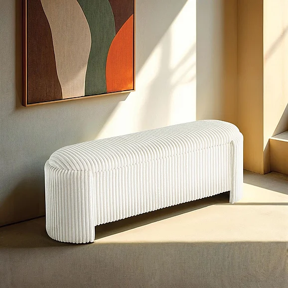 Furniture of America Grainne Storage Bench in White FM-AC8007WH