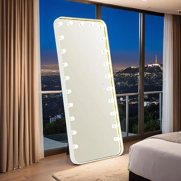 Furniture of America Myra Floor Mirror in White FM-AC8013WH-M