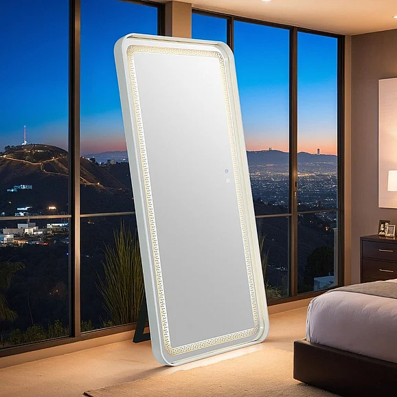 Furniture of America Imogen Floor Mirror in White FM-AC8014WH-M