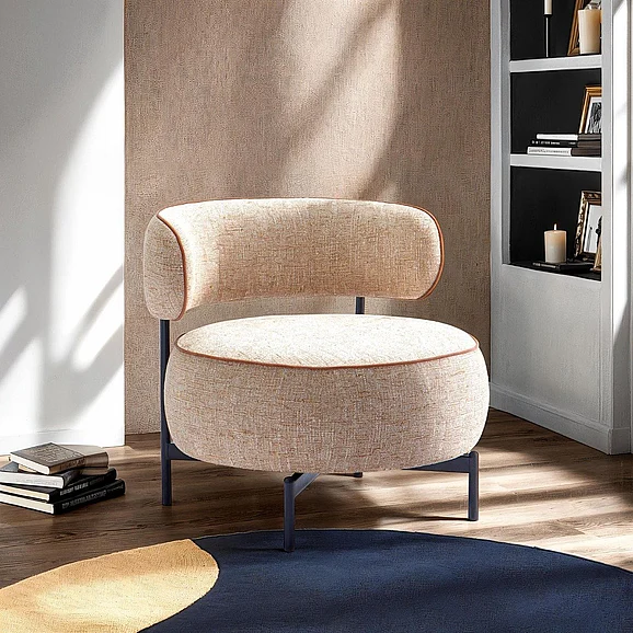 Furniture of America Florens Swivel Chair in Light Brown FM-AC8015BR
