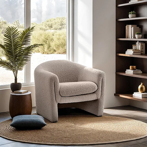 Furniture of America Bedale Accent Chair in Mushroom FM-AC8016LB