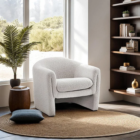 Furniture of America Bedale Accent Chair in White FM-AC8016WH
