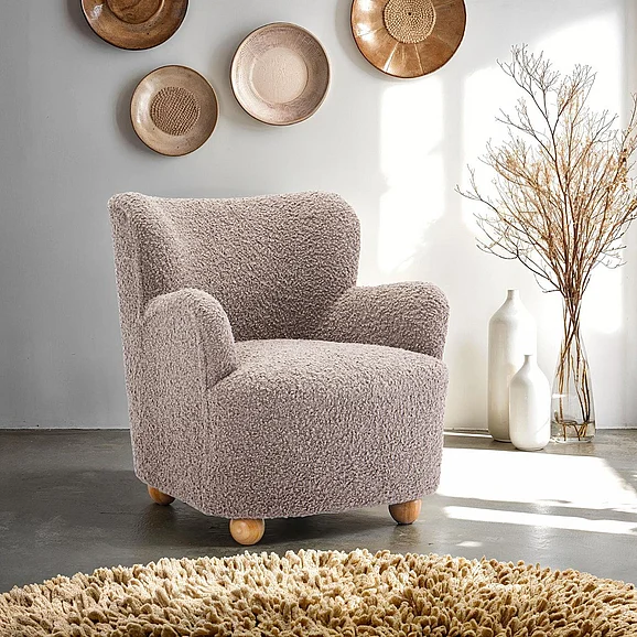 Furniture of America Acaso Accent Chair in Mushroom FM-AC8017LB