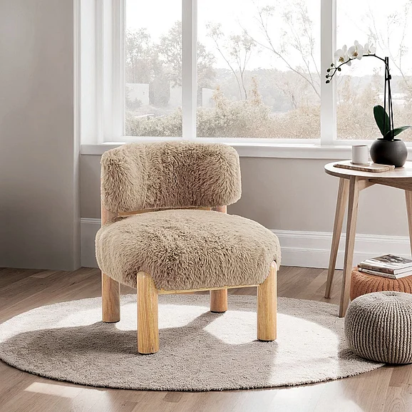 Furniture of America Alcoba Accent Chair in Mushroom FM-AC8019LB