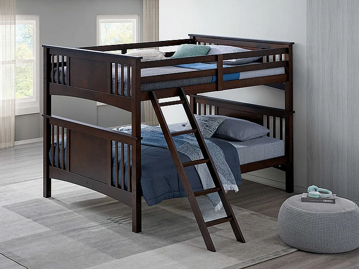 Furniture of America Spring Creek Full/Full Bunk Bed in Dark Walnut FM-BK602FF-DW-BED