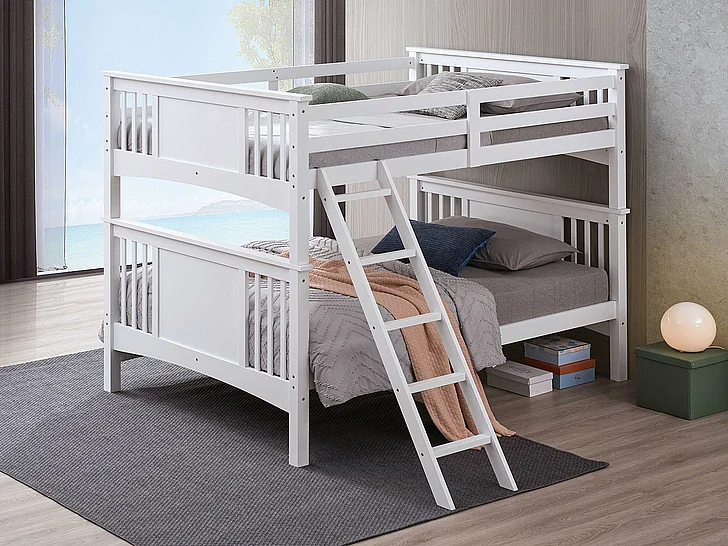 Furniture of America Spring Creek Full/Full Bunk Bed in White FM-BK602FF-WH-BED
