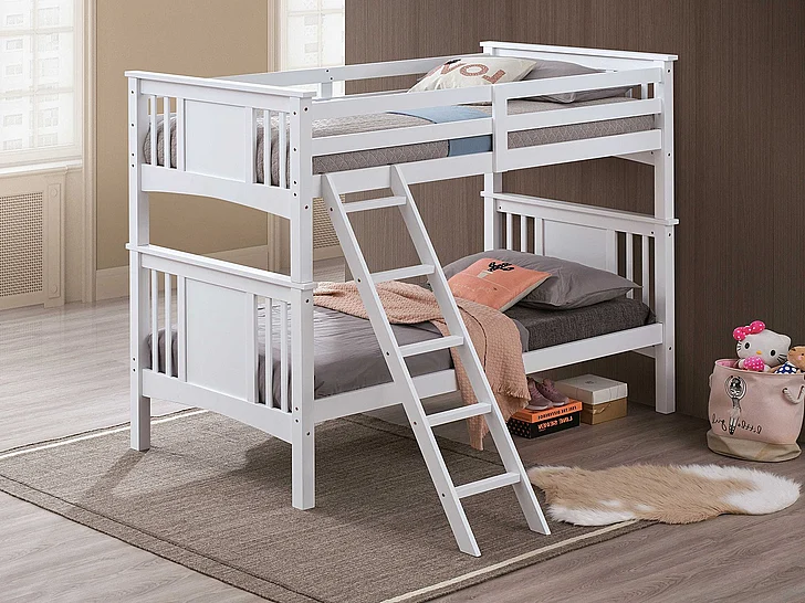 Furniture of America Spring Creek Twin/Twin Bunk Bed in White FM-BK602TT-WH-BED