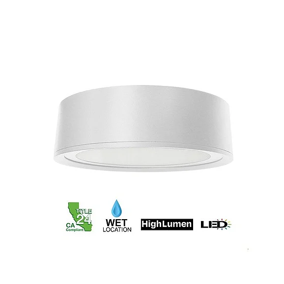 Vinci Lighting Outdoor LED Flush Mount Ceiling in White FM0406-WH