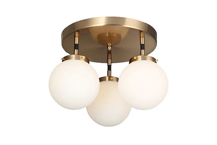 Vinci Lighting Bianca Flush Mount Ceiling Lighting in Aged Brass/Black FM1116-3AB/BKOP