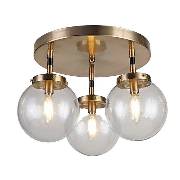 Vinci Lighting Bianca Flush Mount Ceiling Lighting in Aged Brass/Black FM1116-3AB/BKCL