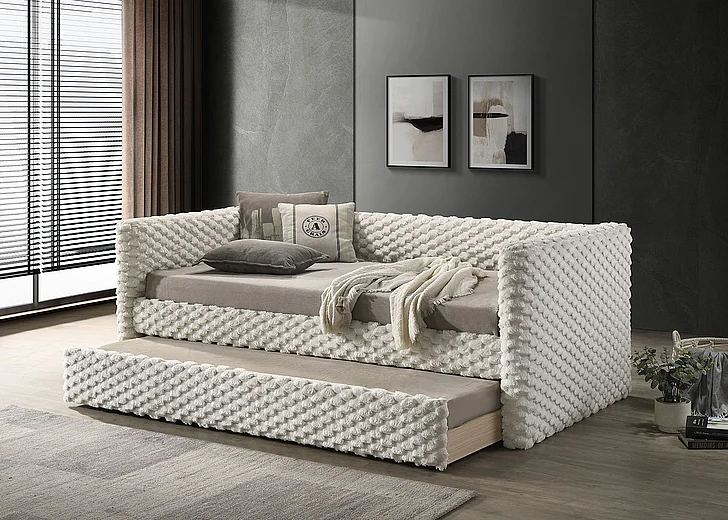 Furniture of America Palmeri Twin Daybed w/ Trundle in White FM1201WH-BED