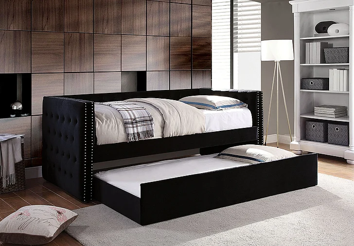 Furniture of America Susanna Daybed w/ Trundle in Black FM1739BK-BED
