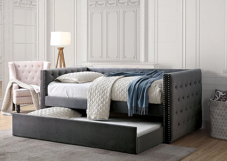 Furniture of America Susanna Daybed w/ Trundle in Gray FM1739GY-BED