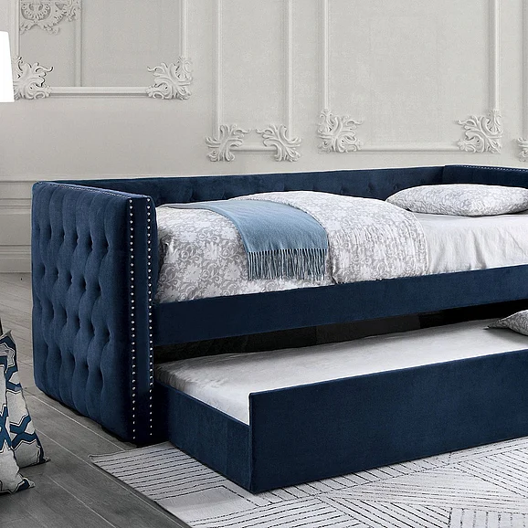 Furniture of America Susanna Daybed w/ Trundle in Navy FM1739NV-BED