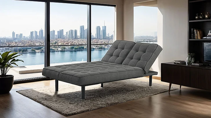 Furniture of America Napervill Futon Sofa in Dark Gray FM2802DG