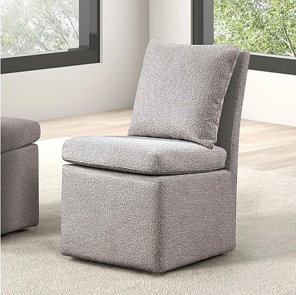 Furniture of America Broager Dining Chair w/ Caster in Light Gray FM3000LG-SC (Set of 2)