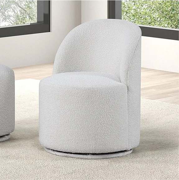 Furniture of America Broager Swivel Dining Chair in White FM3001WH-SC (Set of 2)