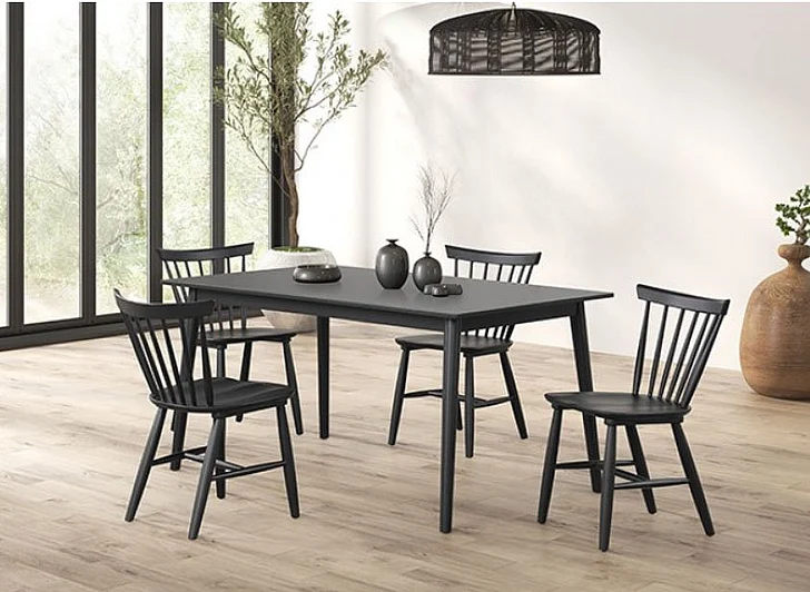 Furniture of America Beale 7-Piece Dining Room Set in Black