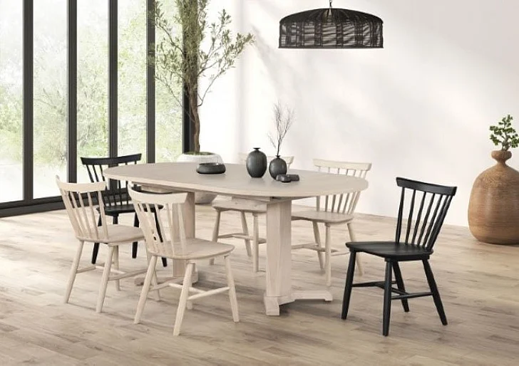 Furniture of America Hines 7-Piece Dining Room Set in White Oak