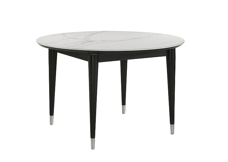 Furniture of America Maidstone Round Dining Table in White Chenille Fabric FM32001BK-RT