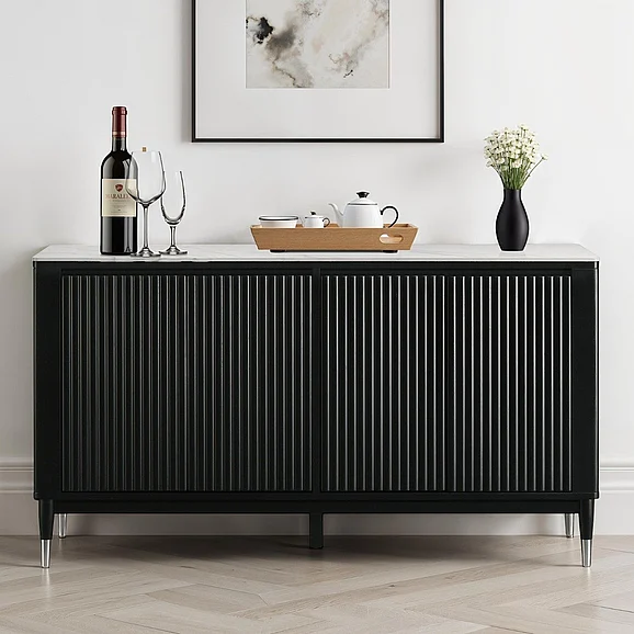 Furniture of America Maidstone Server in Arrow Legs FM32001BK-SV
