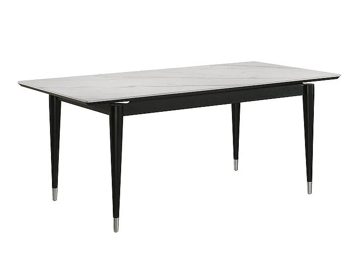 Furniture of America Maidstone Dining Table in White Chenille Fabric FM32001BK-T