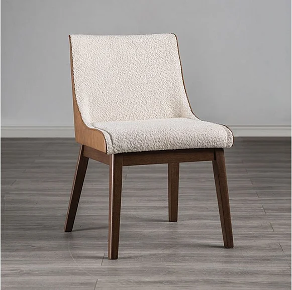 Furniture of America Viken Side Chair in Walnut and Beige FM3213WN-SC-2PK (Set of 2)