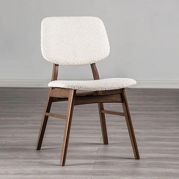 Furniture of America Uzwil Side Chair in Walnut and Beige FM3214WN-SC-2PK (Set of 2)