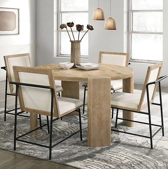 Furniture of America Edenbridge Round Dining Table in Oak FM3220AK-RT-TABLE
