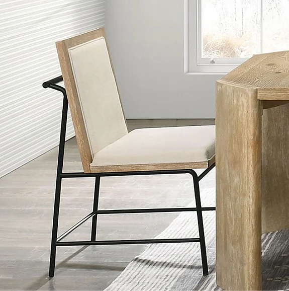 Furniture of America Edenbridge Side Chair in Oak and Beige FM3220AK-SC-2PK (Set of 2)