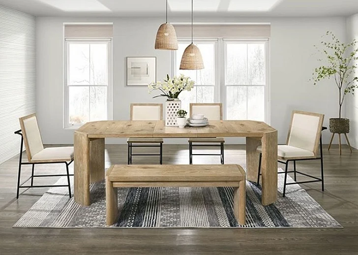 Furniture of America Edenbridge 6-Piece Dining Room Set in Oak